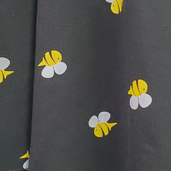 Unique Vintage All Over Bumble Bee Print Dress, Sz S/4 - Picture 9 of 11
